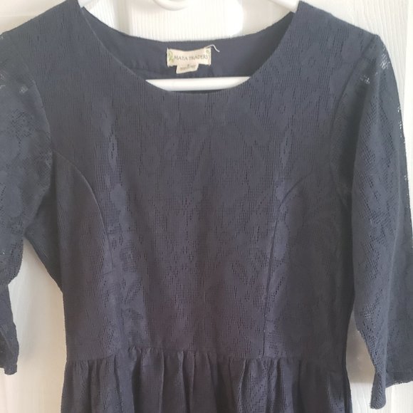 Mata Traders Blue Lace Dress Size S - Picture 3 of 7